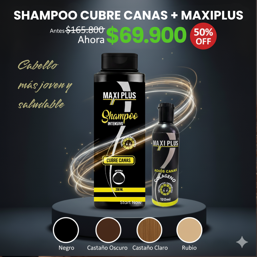 Shampoo Cubrecanas con Obsequio Maxiplus