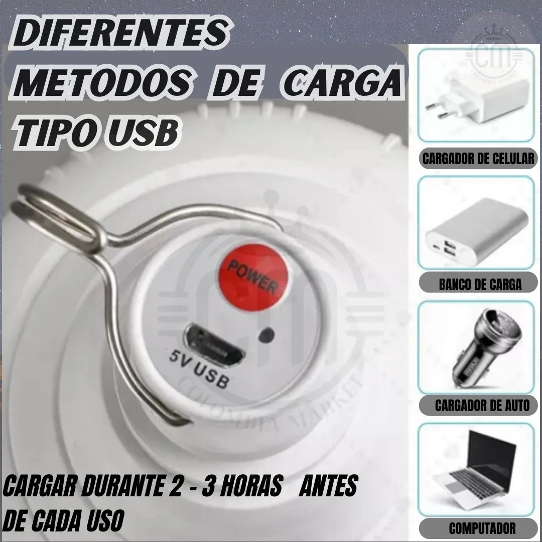 💡 Paga 2 Lleva X4 Bombillos LED Recargable 120W USB Portátil Emergencia (Ultimas 24 horas)