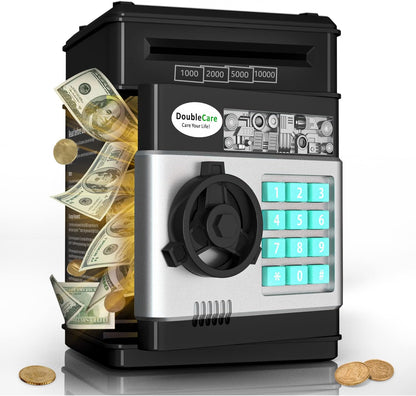 Alcancía Electrónica - Caja Fuerte Tragabillete - de Double Care + OBSEQUIO