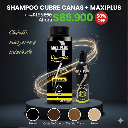 Shampoo Cubrecanas con Obsequio Maxiplus