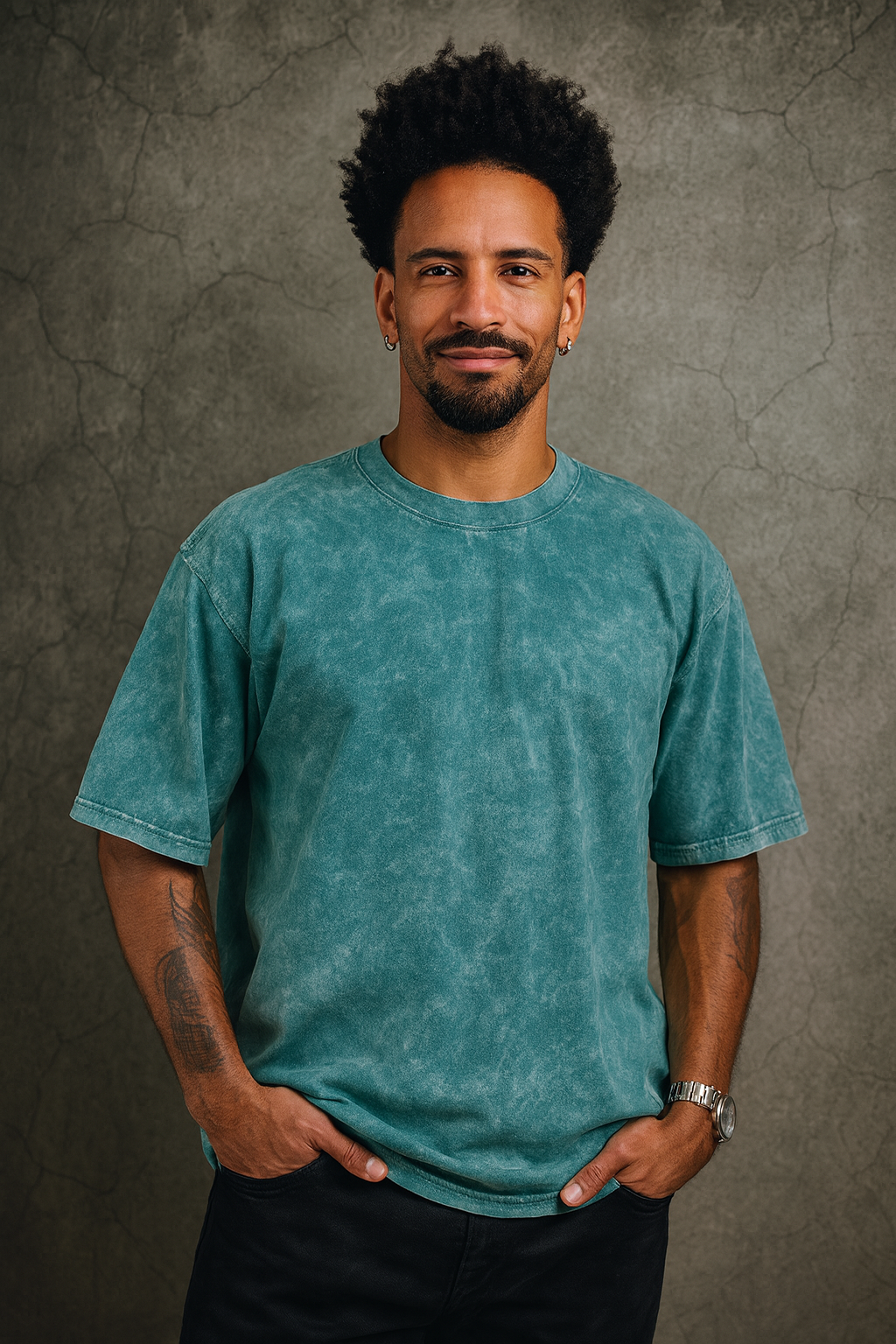 👕 Camiseta Oversize Acid Wash – Style Wall con Peso ⚡