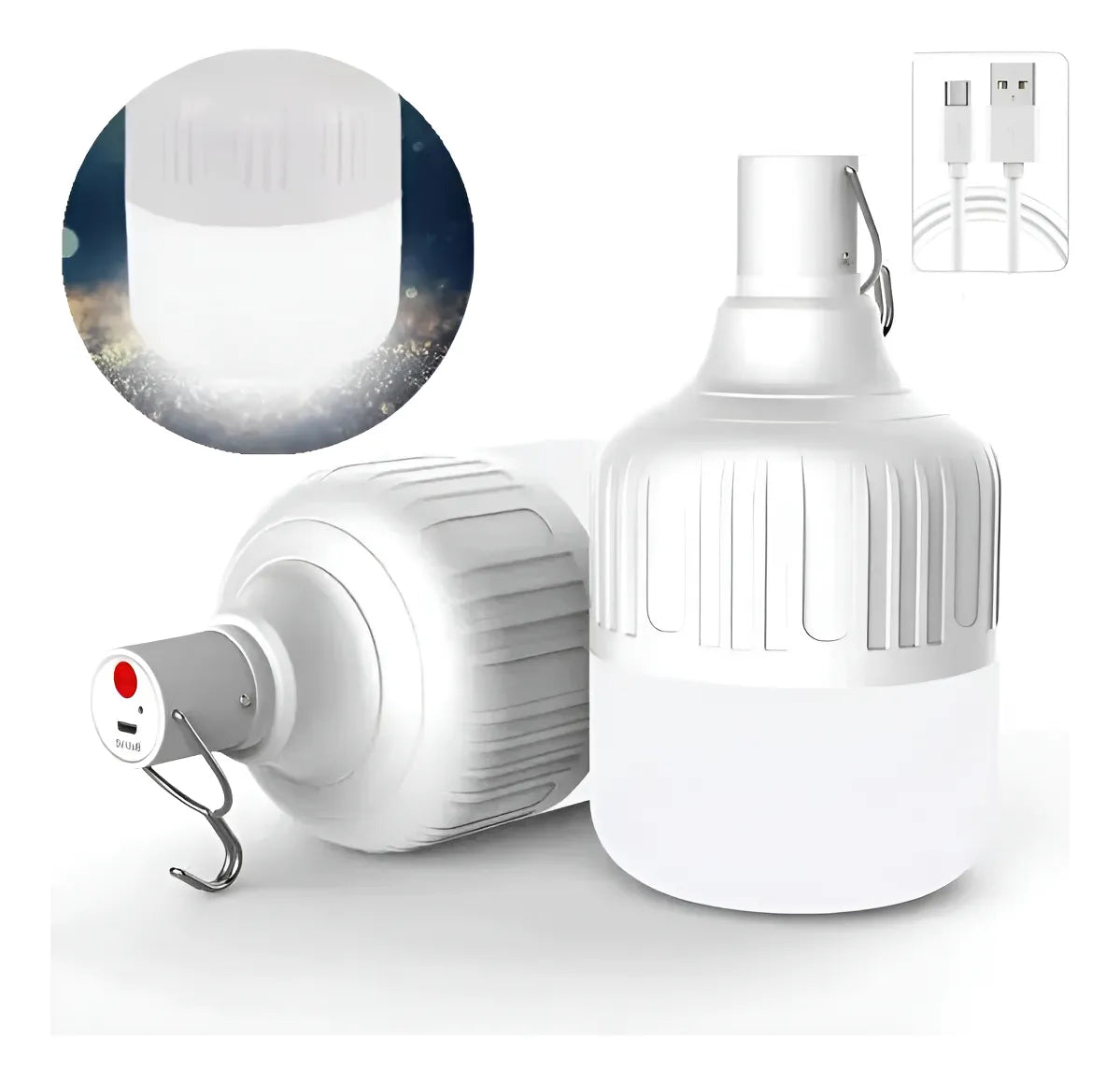 💡 Paga 2 Lleva X4 Bombillos LED Recargable 120W USB Portátil Emergencia (Ultimas 24 horas)