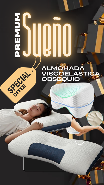 Almohada 3D Ortopédica Cervical Memoria + Almohada Viscoelastica Masajes Spa Indeformable