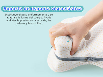 Almohada 3D Ortopédica Cervical Memoria + Almohada Viscoelastica Masajes Spa Indeformable