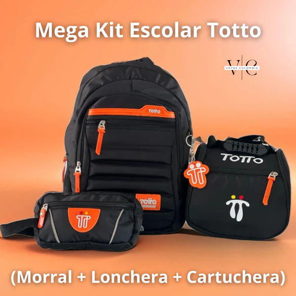 Mega Kit Escolar Totto - Compra 1 Morral Lleva Cartuchera y Lonchera Gratis OFERTA! Kit Completo para Estudiantes