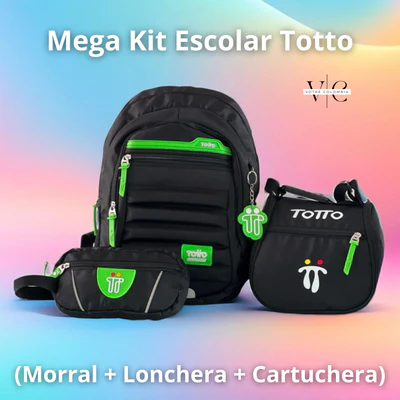 Mega Kit Escolar Totto - Compra 1 Morral Lleva Cartuchera y Lonchera Gratis OFERTA! Kit Completo para Estudiantes