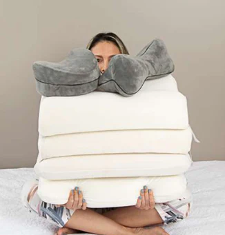 Almohada Visco-Smart Memoria Cervical Baja + Almohada Viscoelástica Entrepierna - Descanso Reparador