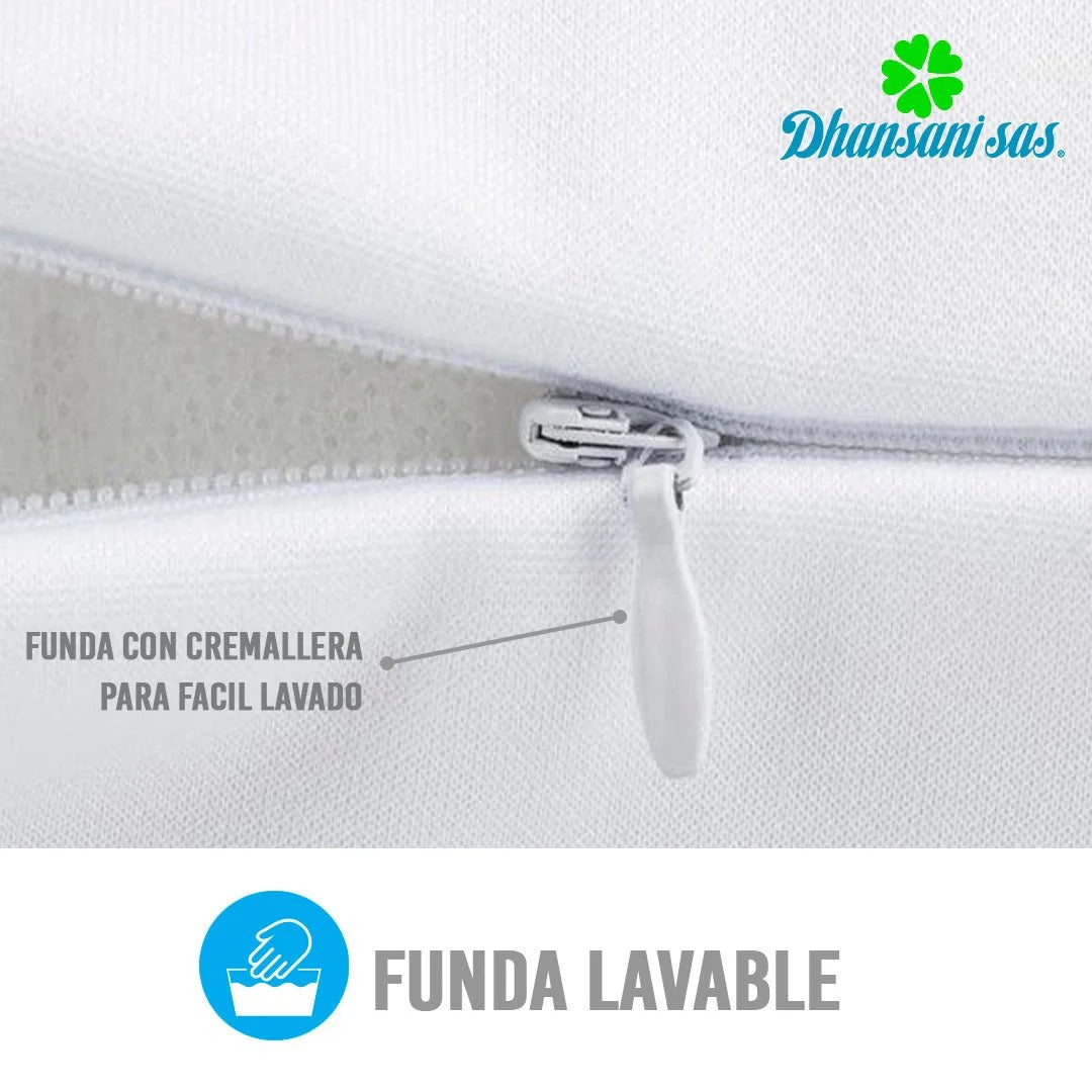 Almohada Visco-Smart Memoria Cervical Baja + Almohada Viscoelástica Entrepierna - Descanso Reparador