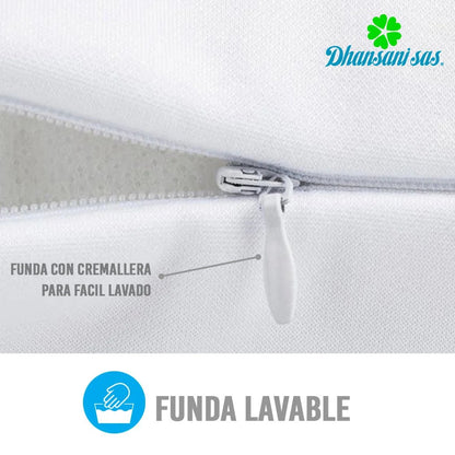 Almohada Visco-Smart Memoria Cervical Baja + Almohada Viscoelástica Entrepierna - Descanso Reparador