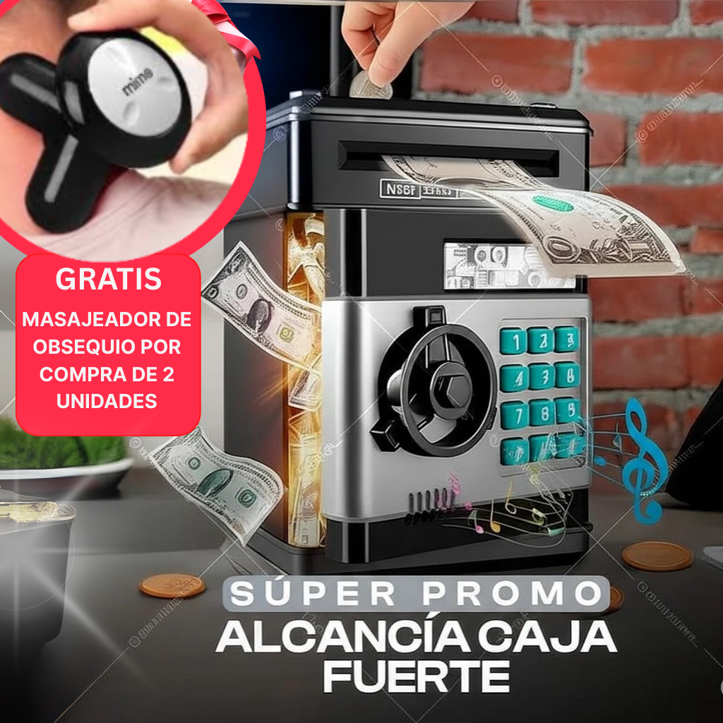 Alcancía Electrónica - Caja Fuerte Tragabillete - de Double Care + OBSEQUIO